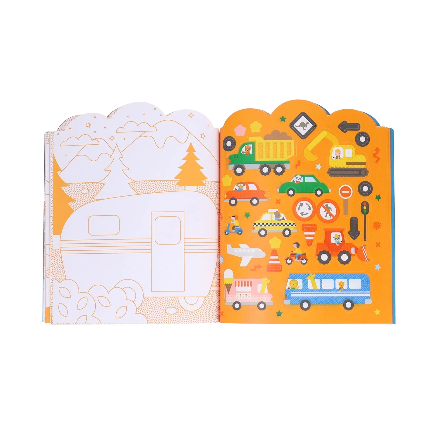 Coloring Book + Stickers | Vehicles