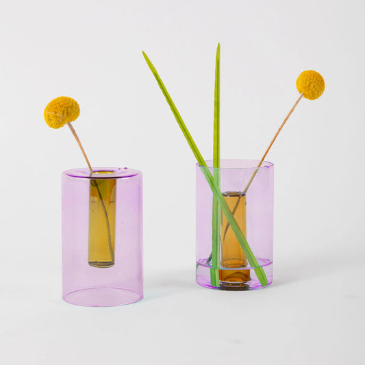 Reversible Glass Vase | Lilac & Peach