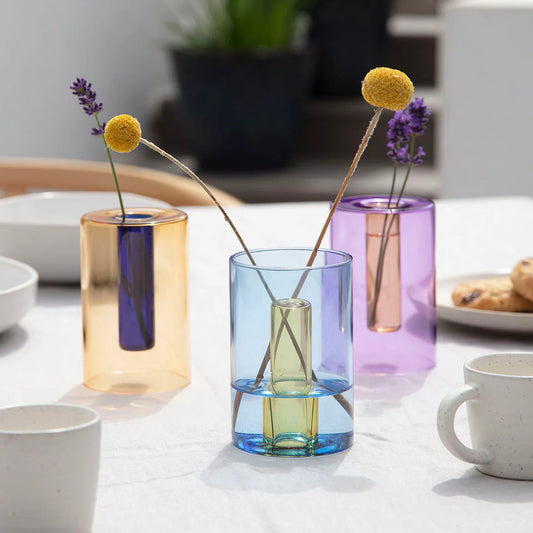 Reversible Glass Vase | Lilac & Peach