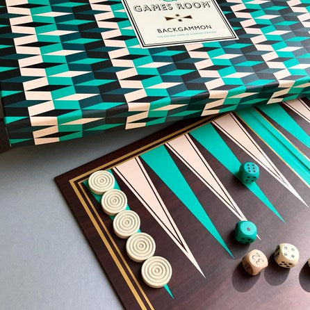 Backgammon | Teal & Cream