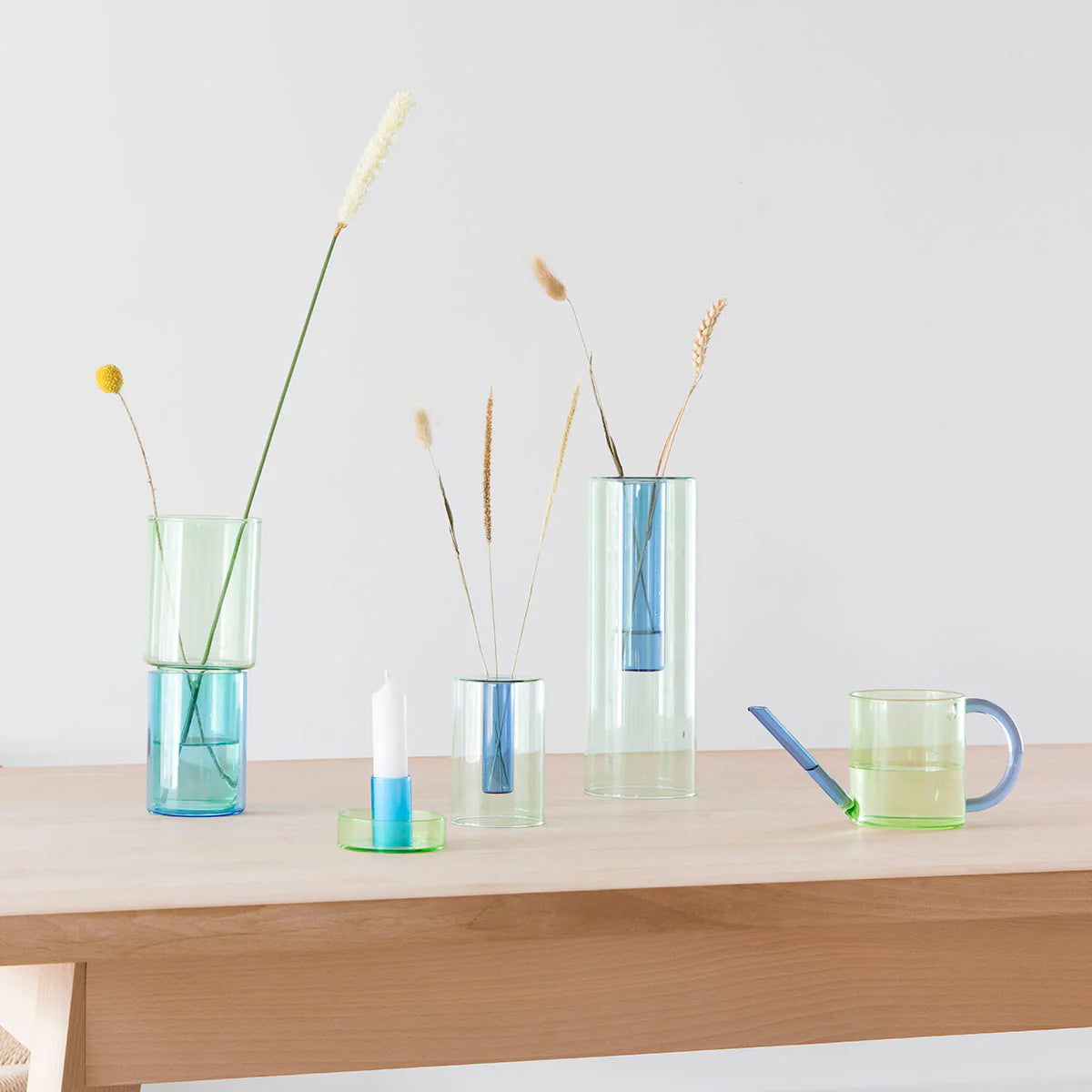 Reversible Glass Vase | Green & Blue