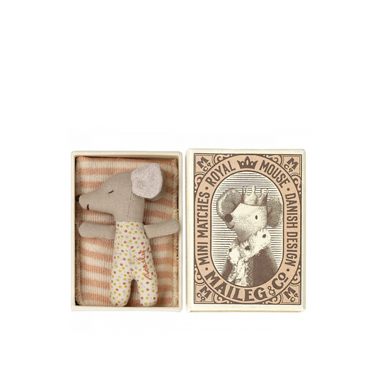 Sleepy/Wakey Baby Mouse in Matchbox | Pink