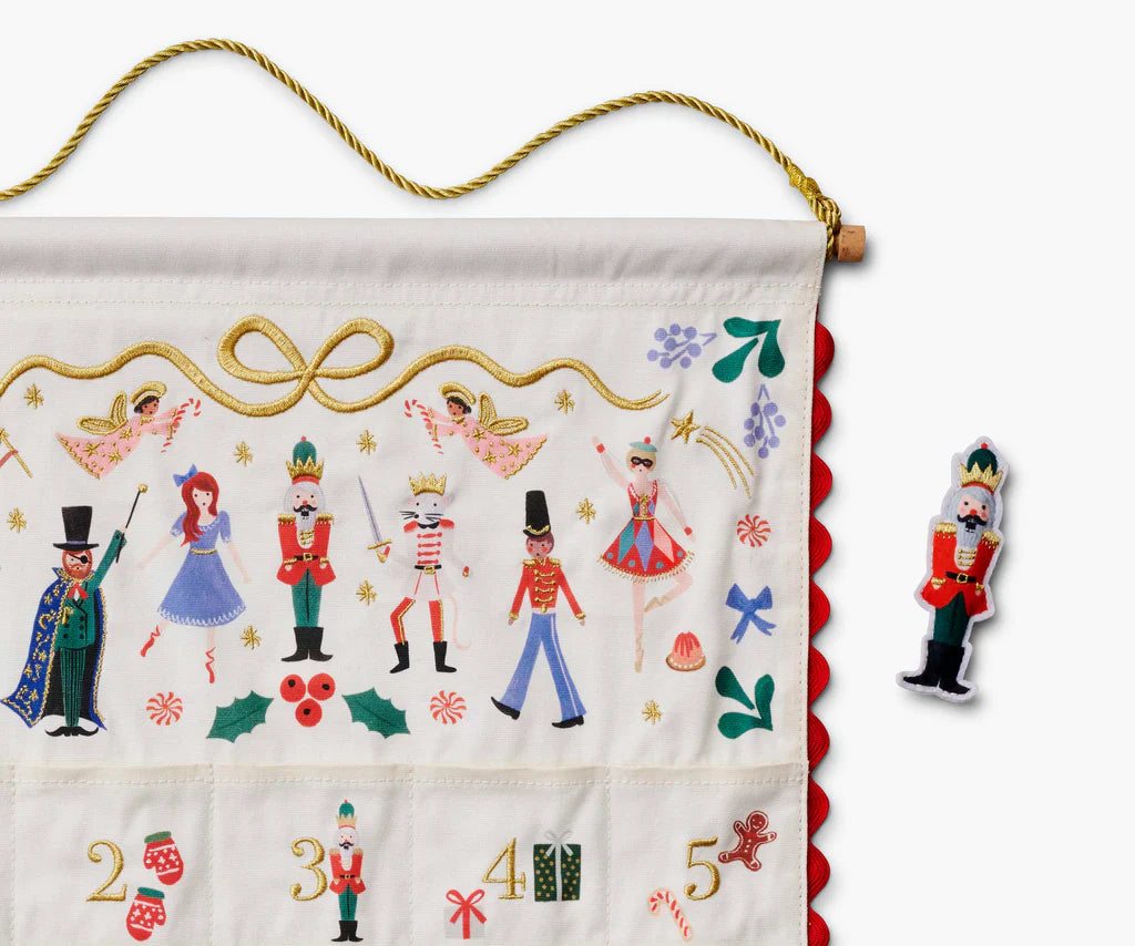 Nutcracker Embroiderd Hanging Advent Calendar
