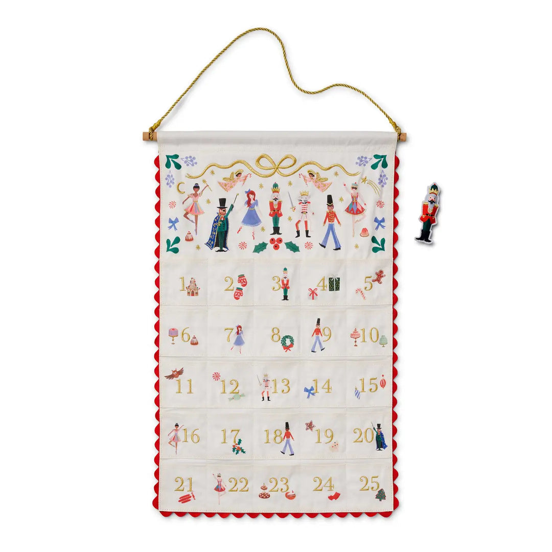 Nutcracker Embroiderd Hanging Advent Calendar