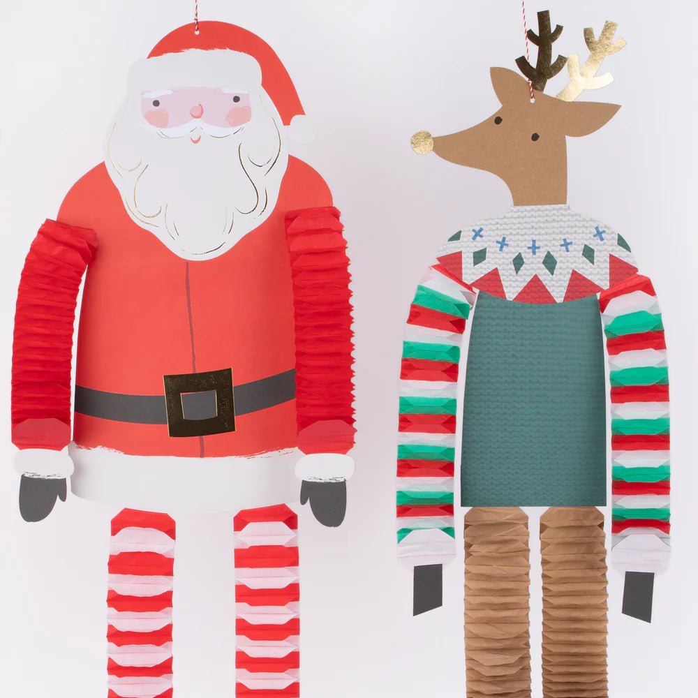 Long Legged Santa & Reindeer Decorations