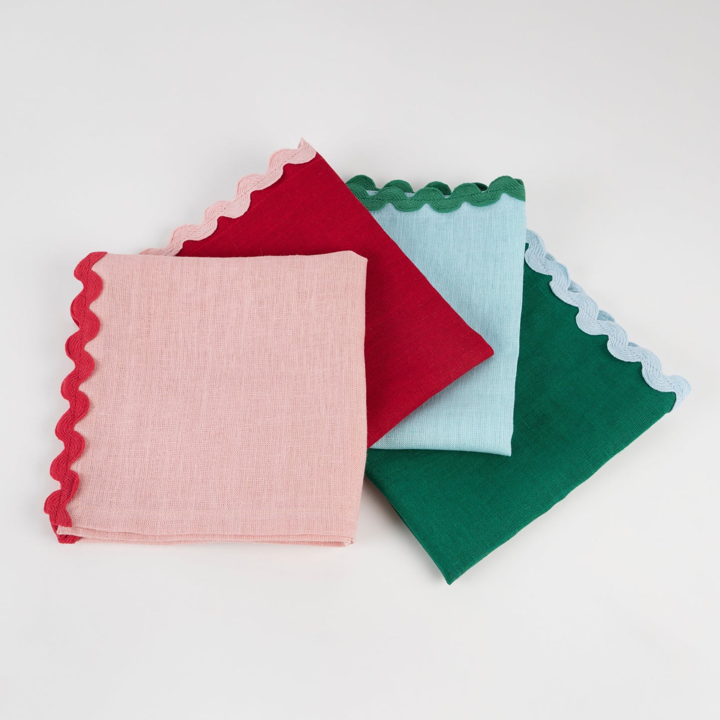 Ric Rac Ruffle Napkins | Red & Green