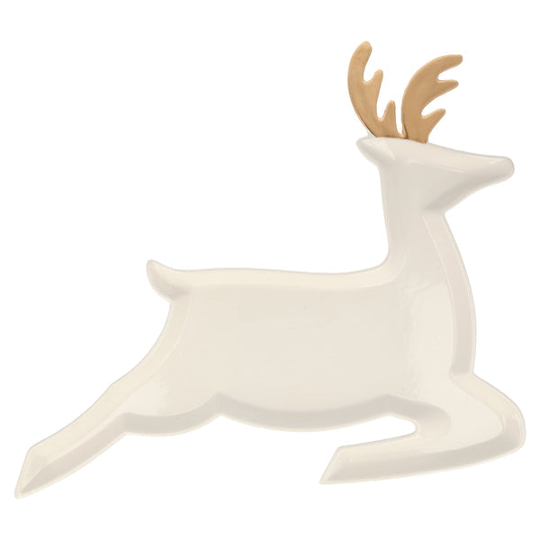 Porcelain Reindeer Plates | Set of 2