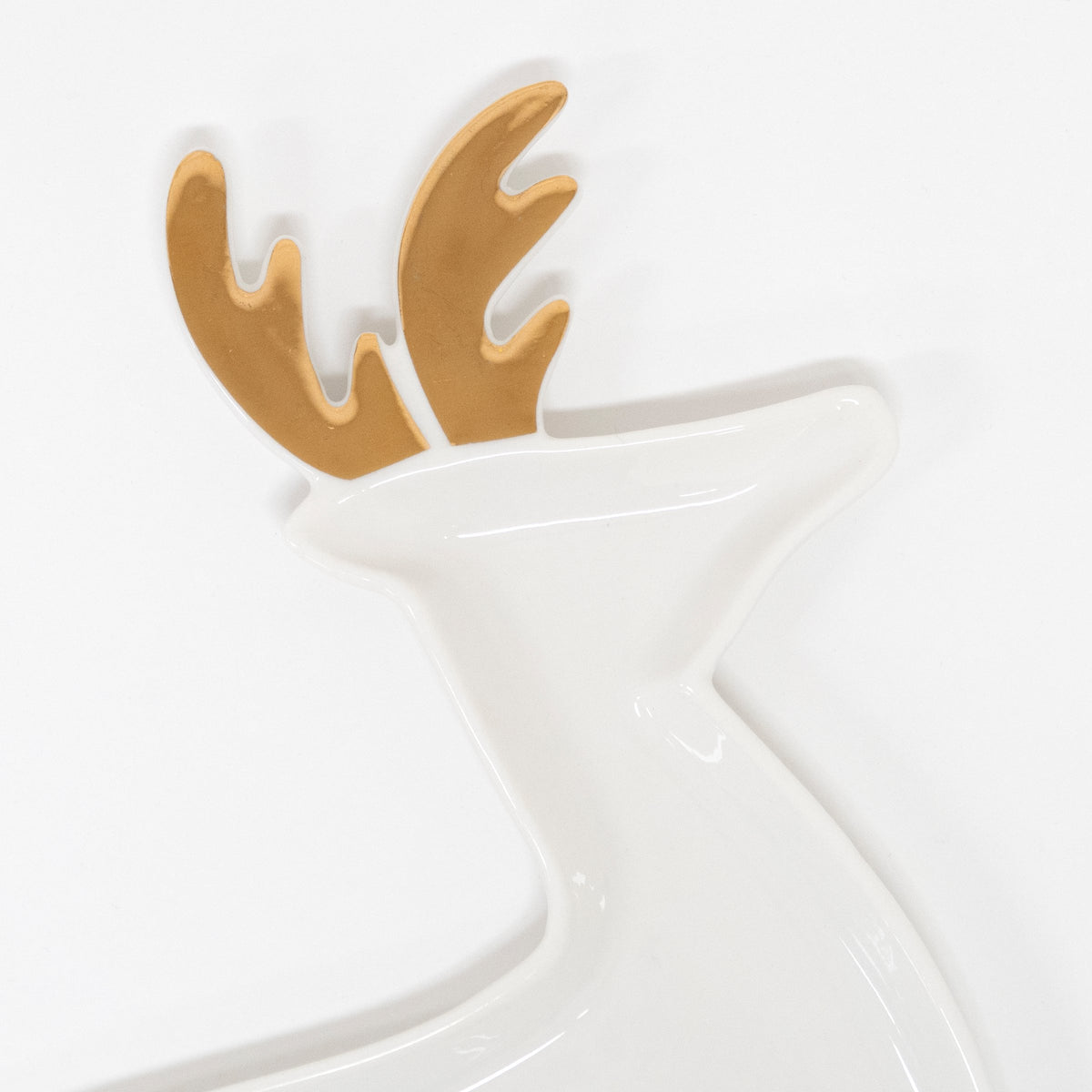 Porcelain Reindeer Plates | Set of 2