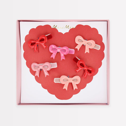 Valentine’s Bow Hair Clips