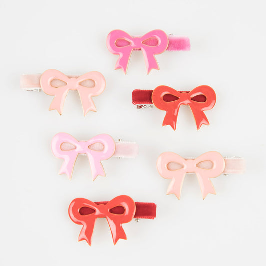 Valentine’s Bow Hair Clips