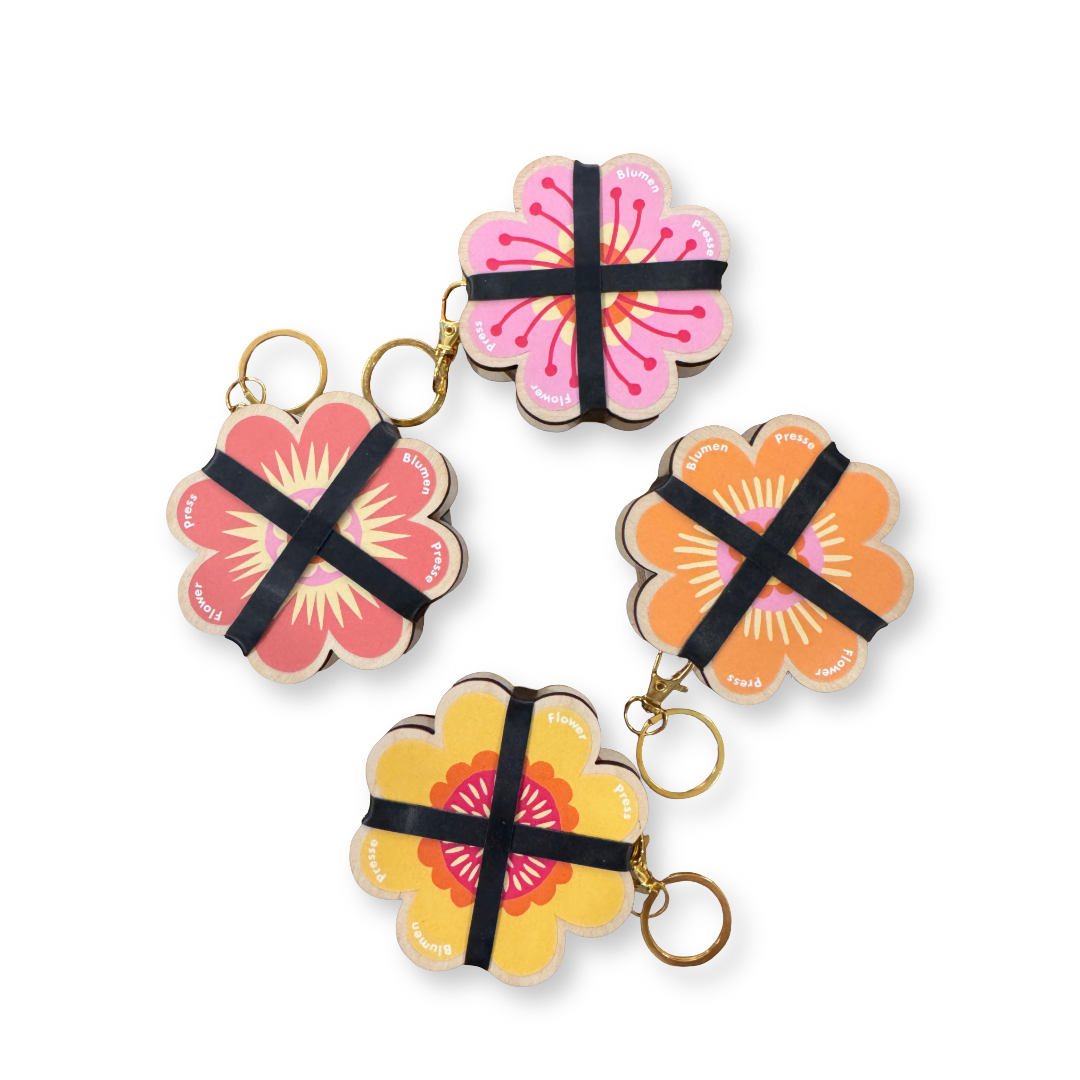 Keyring Flower Press | Oranges & Pinks
