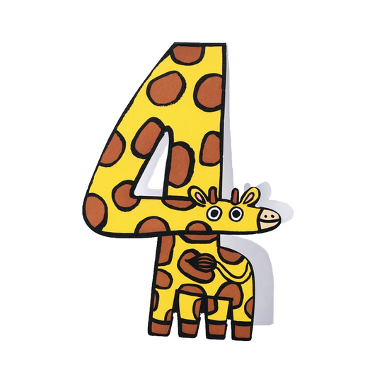 Giraffe #4 | Kid's Birthday Number Card