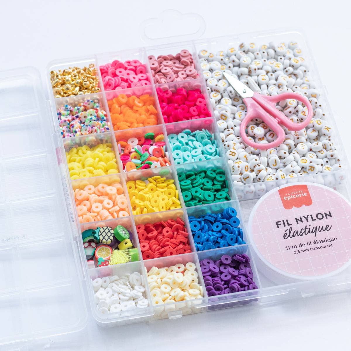 Box of 16 colors of 6 mm heishi beads - Pop