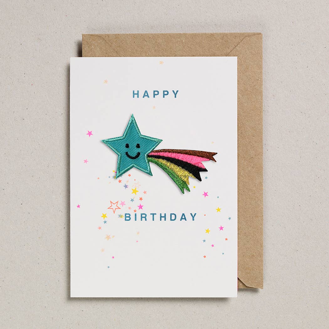 Birthday Card With Shooting Star Patch