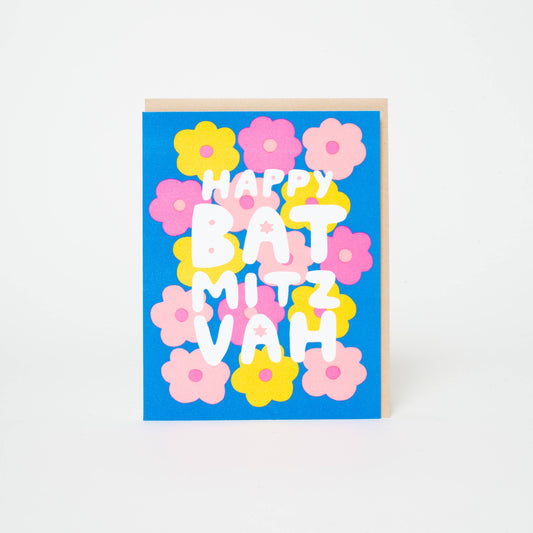 Bat Mitzvah Flowers Card