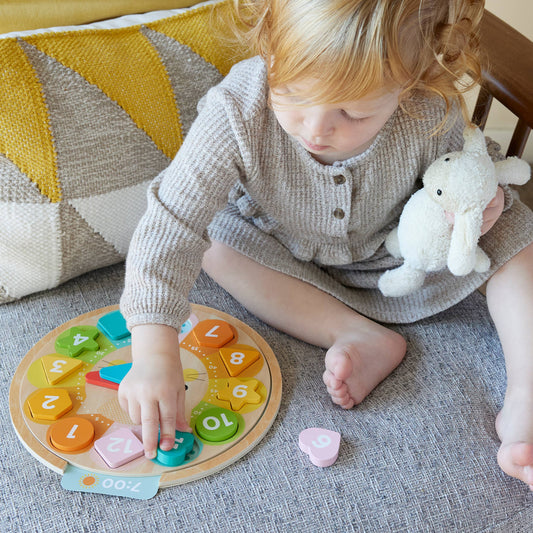 Multi-Language + Counting + Colors Wooden Learning Clock