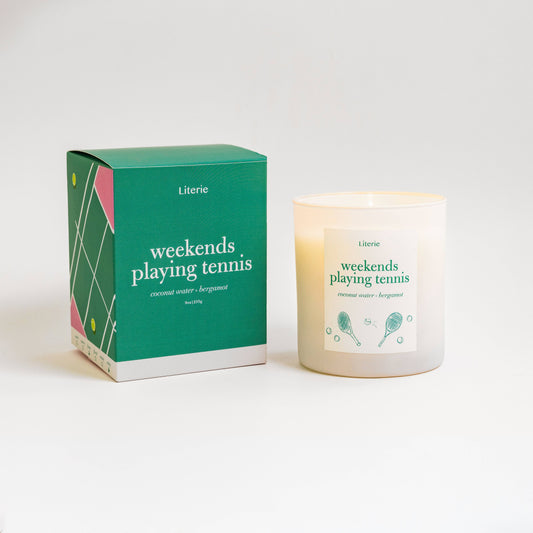 Weekends Playing Tennis Candle