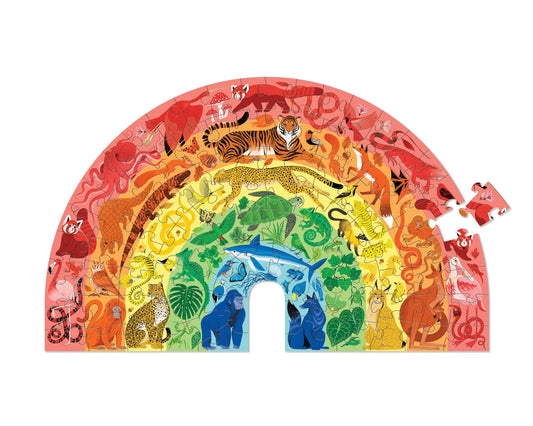Rainbow Animals | 100-Piece Shaped Puzzle