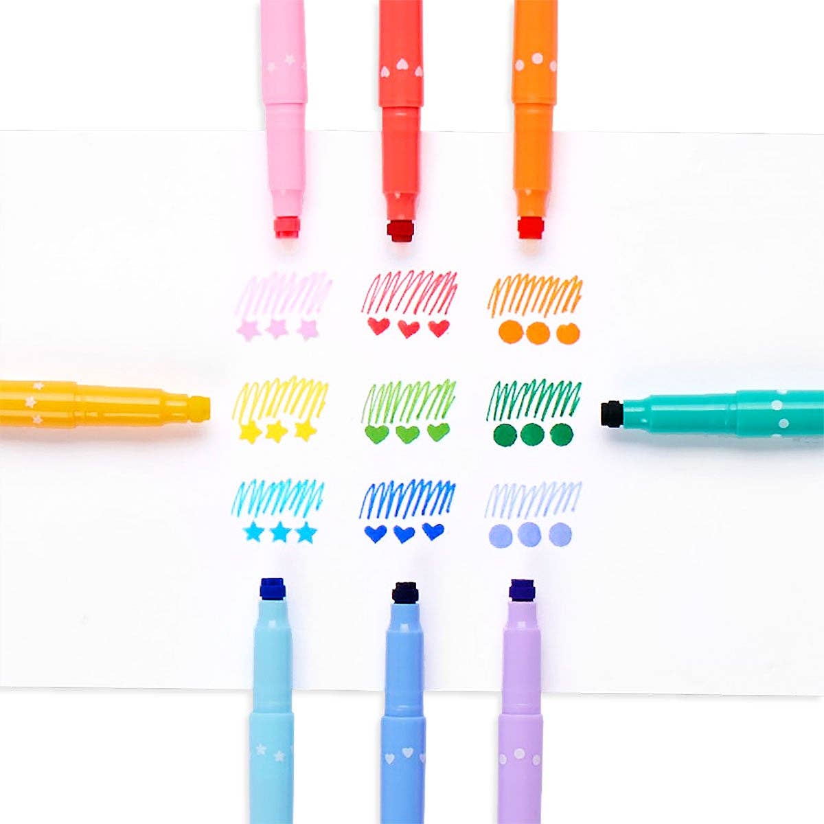 Confetti Stamp Double-Ended Markers | Set of 9