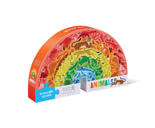Rainbow Animals | 100-Piece Shaped Puzzle