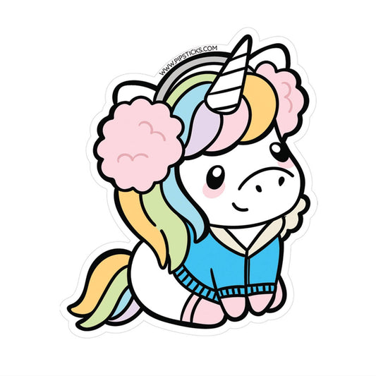 Snuggly Unicorn Vinyl Sticker