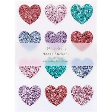 Rainbow Heart Glitter Stickers | 8 Sheets