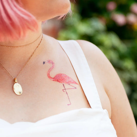 Flamingo Tattoo Pair