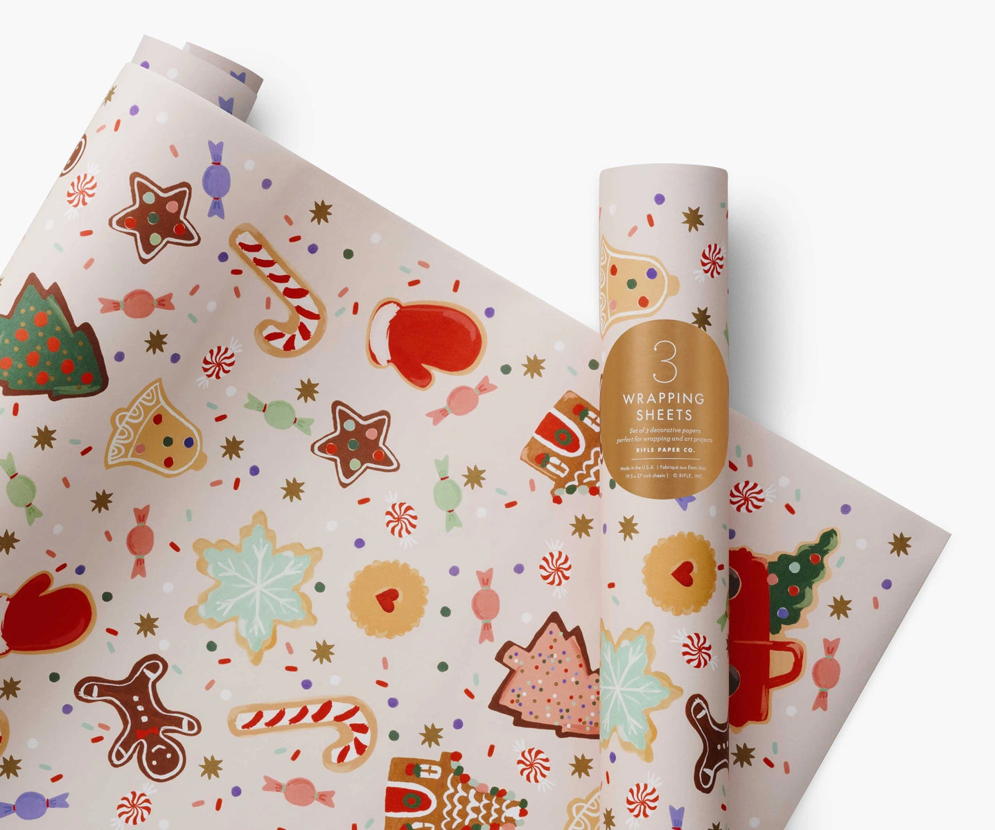 Christmas Cookies Gift Wrap Sheets | Roll of 3