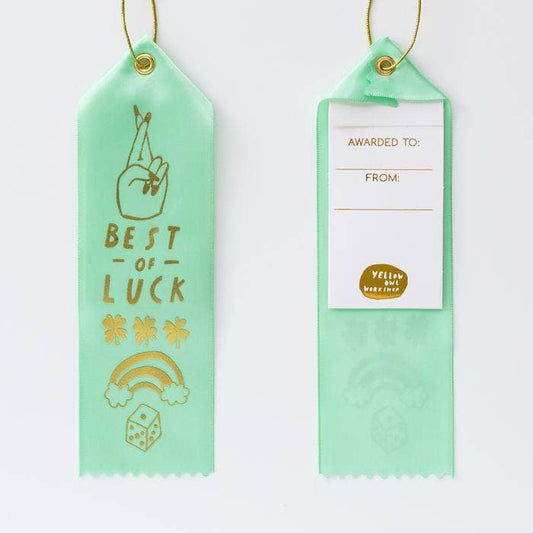 Best of Luck Award Ribbon - Graduation Card