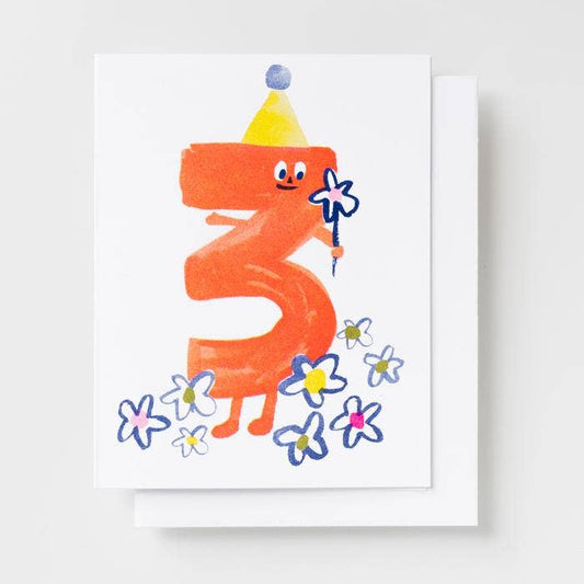 Birthday 3 Risograph Card