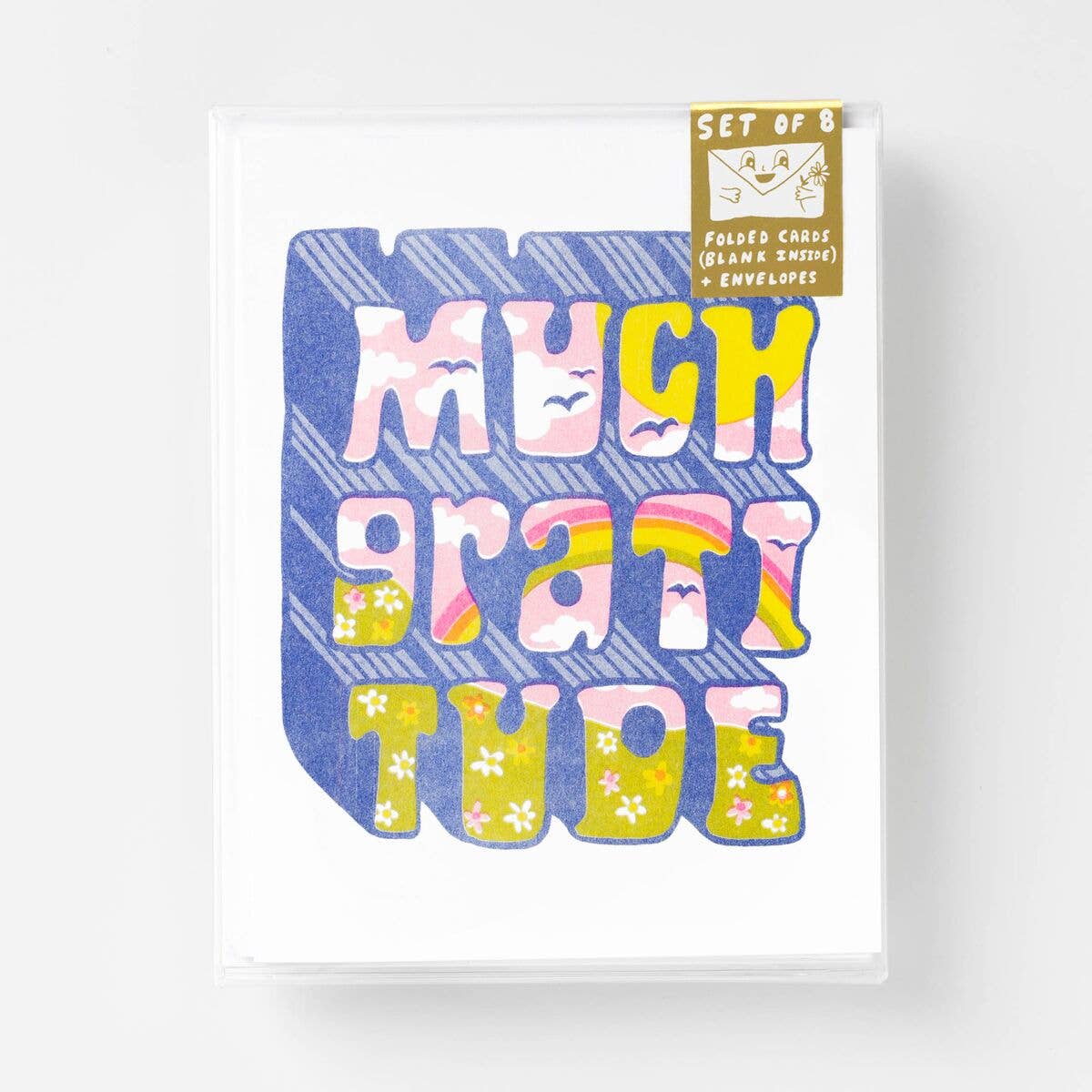 Much Gratitude Risograph Cards | Set of 8