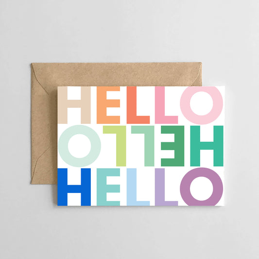 Hello - Rainbow Greeting Card