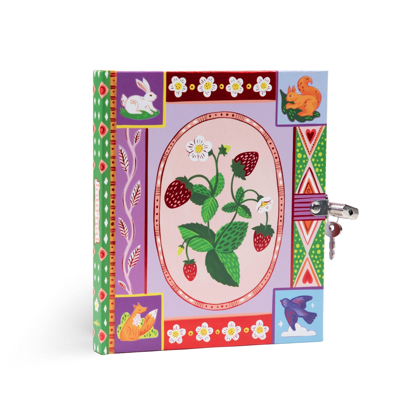 Strawberries Hardcover Journal With Lock & Key
