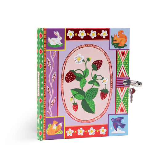 Strawberries Hardcover Journal With Lock & Key