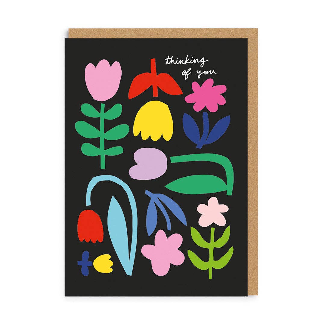 Bold Floral Thinking of You Greeting Card