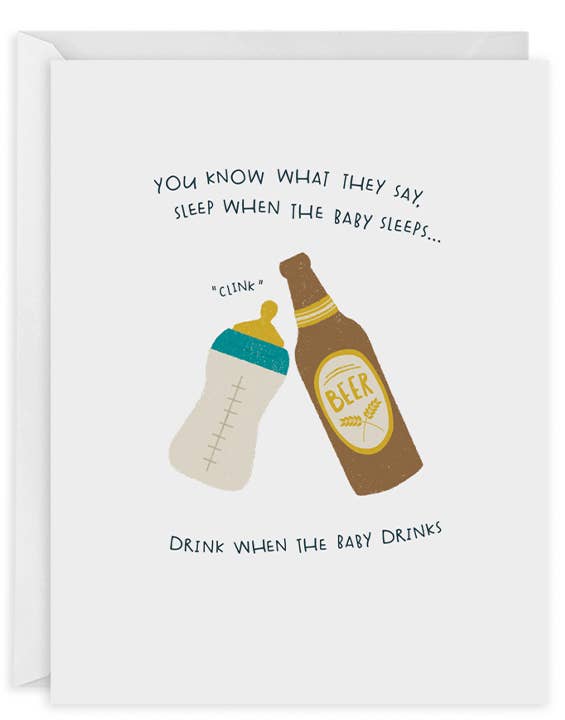 Baby Drinks New Baby or Baby Shower Card