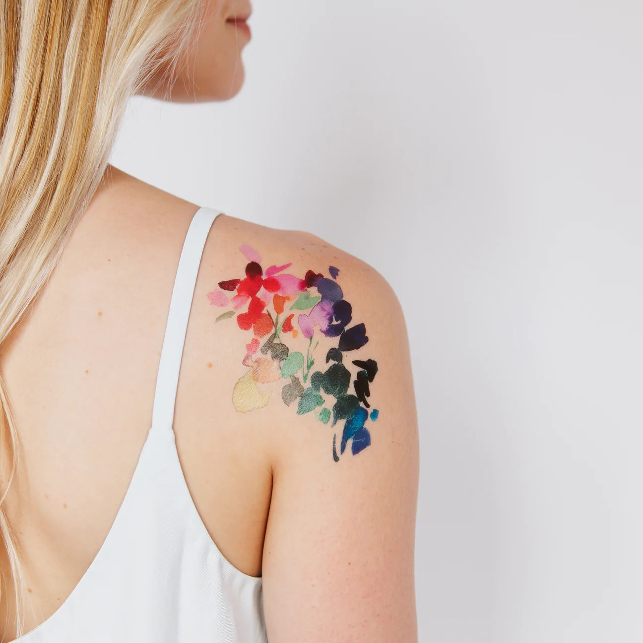 Abstract Floral Tattoo Pair