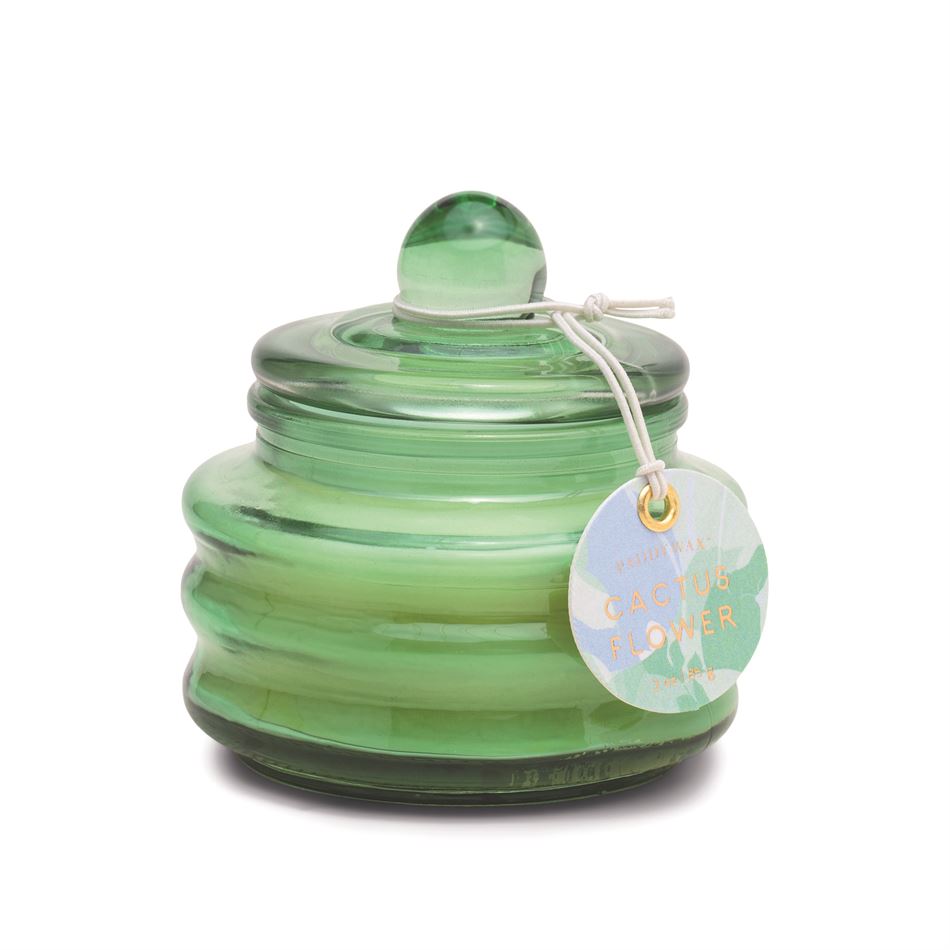 Beam Candle in Mint Glass with Lid - Cactus Flower