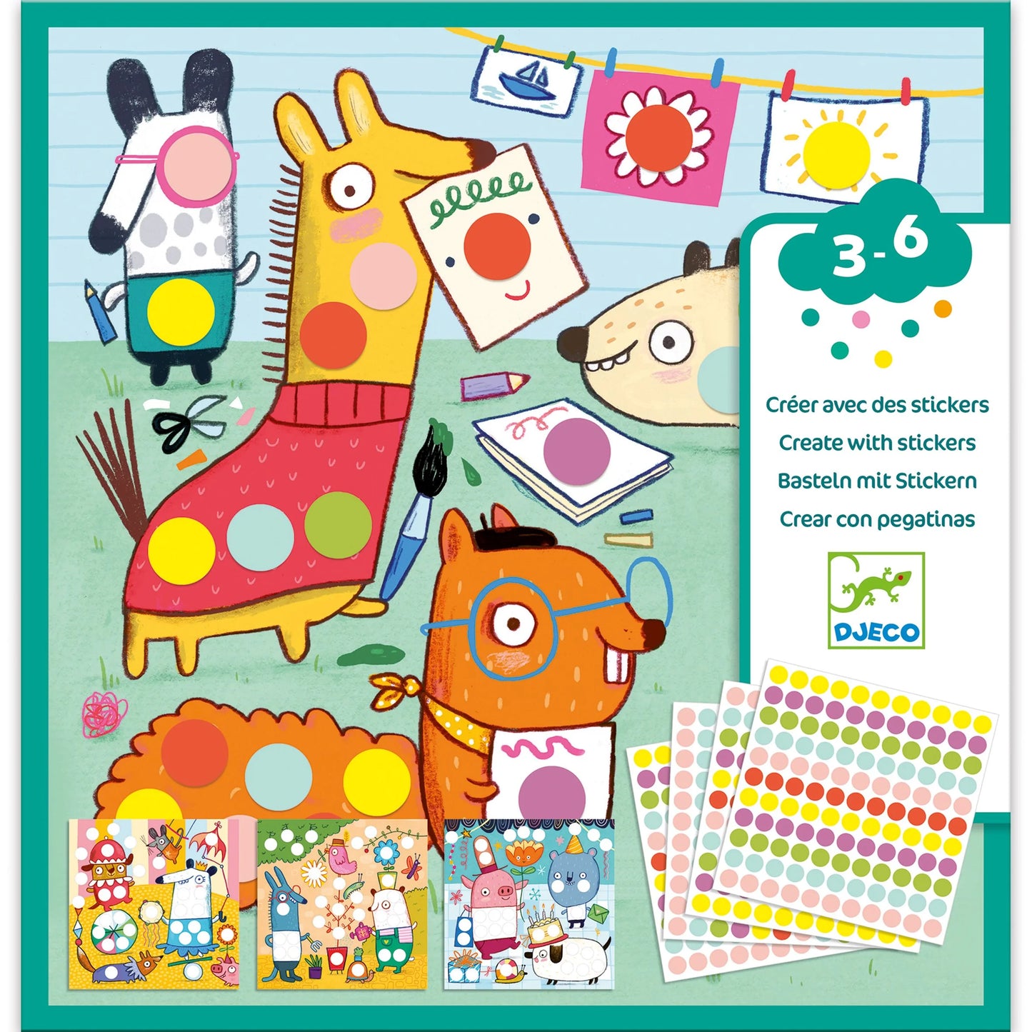 Colored Dots Sticker Collage Activity