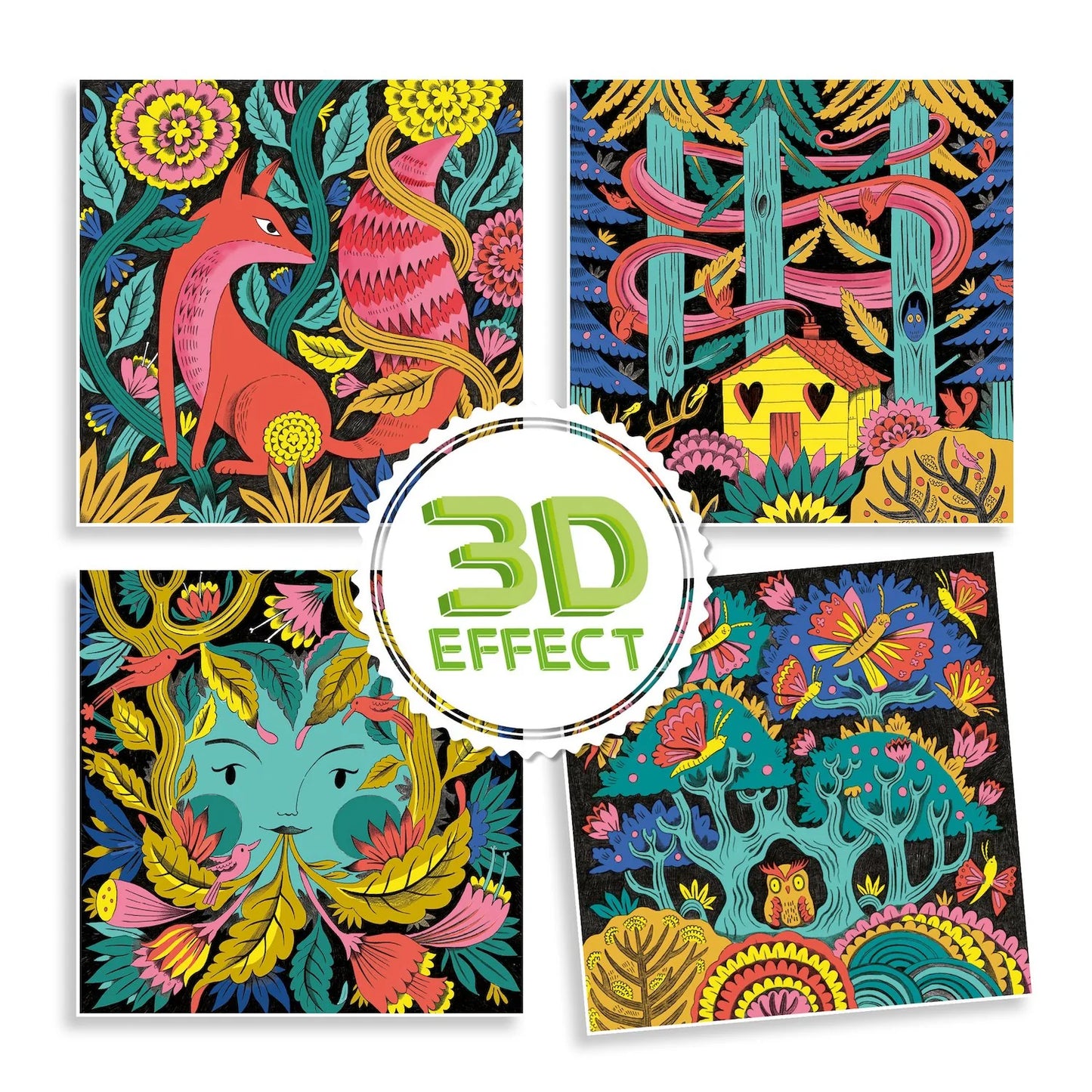 Fantasy Forest 3D Felt Tip Marker Coloring Activity