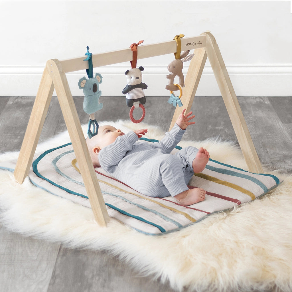 Wooden Baby Activity Gym + Toys