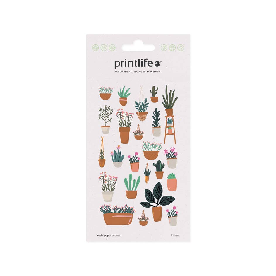 Washi Paper Stickers | Houseplants