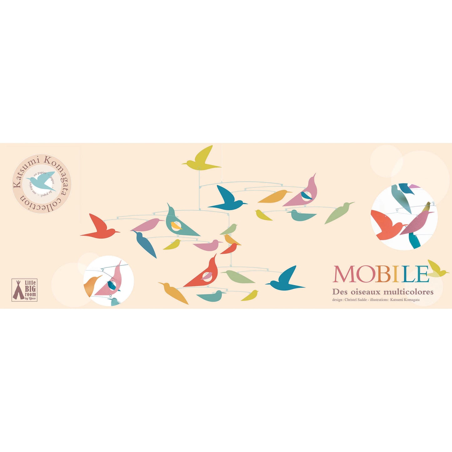 Multi-colored Birds Kinetic Mobile