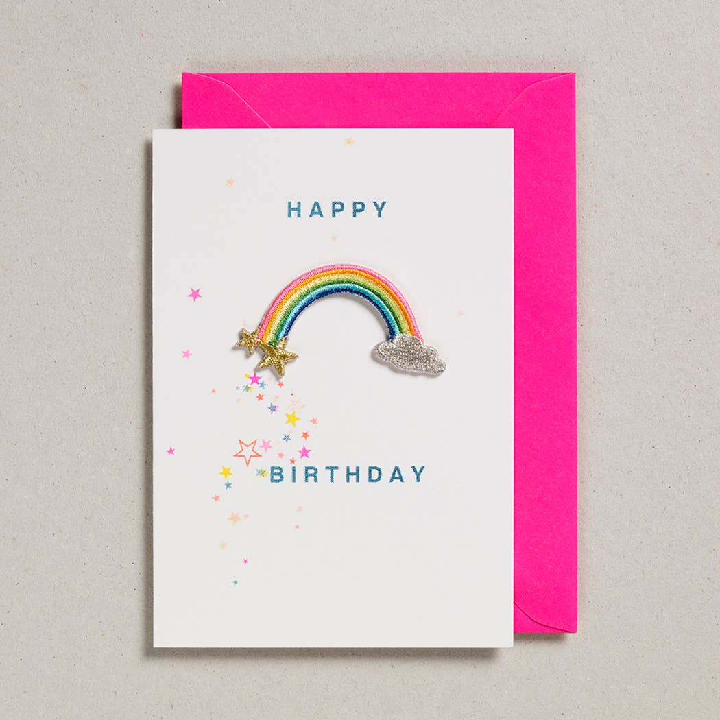 Birthday Card with Rainbow Patch