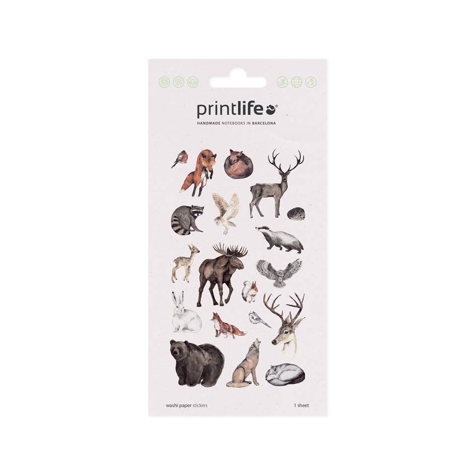 Washi Paper Stickers | Forest Animals
